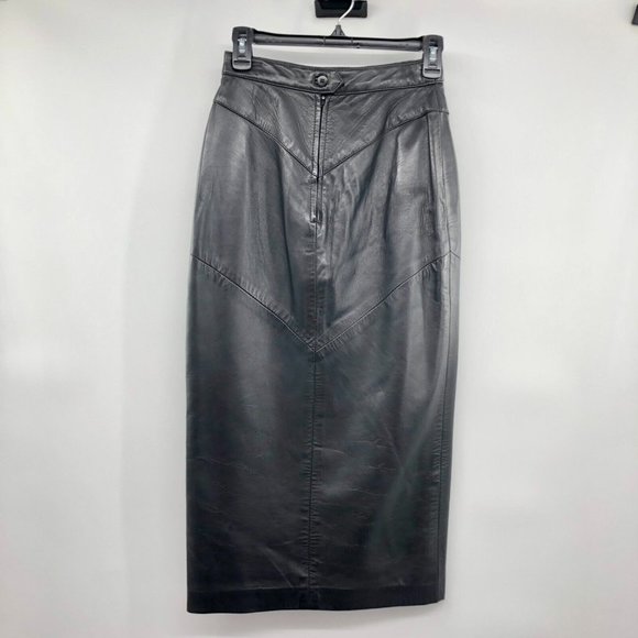 Siena Leather Skirt Womens 6 Used Black - Picture 14 of 16